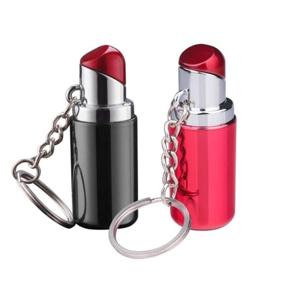 Lighters mini ruj şeklindeki kadınlar daha hafif yaratıcı portatif anahtar zincirli alev bütan gaz sigara koleksiyonu 7801873 damla dhvnv