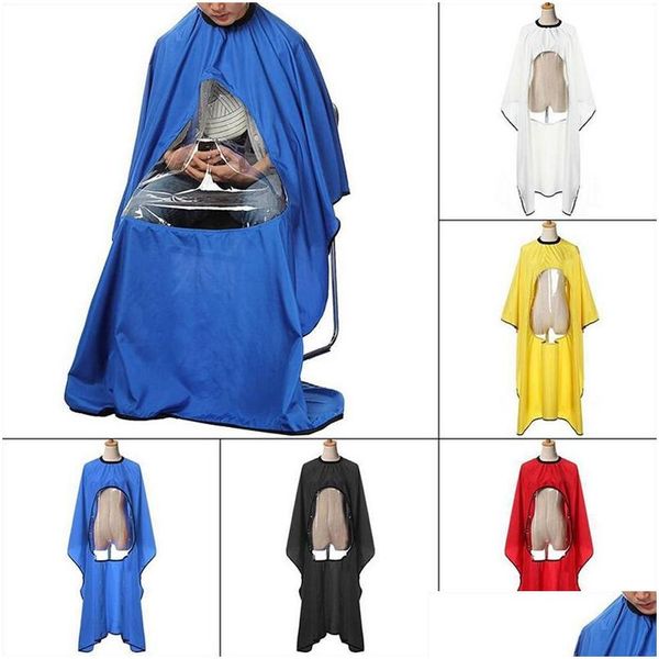 Schürzen Professioneller Salon Barber Cape Friseur Haarschneidekleid Capes Sichtfensterschürze Wasserdichte Friseurkleidung Homefavor Dhmyc