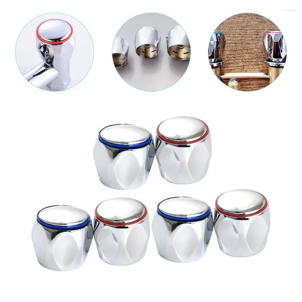 Torneiras de cozinha 6 pcs interruptor de água fria lidar com banheira roda chuveiro substituição botão para chave