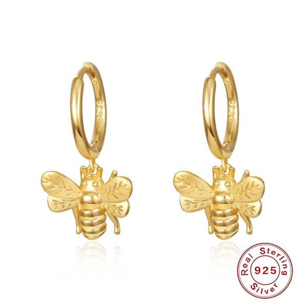 Hoop huggie des boucles d'oreilles mulheres designers brincos 925 brincos de prata esterlina abelha vento fresco natal aretes de oro300k
