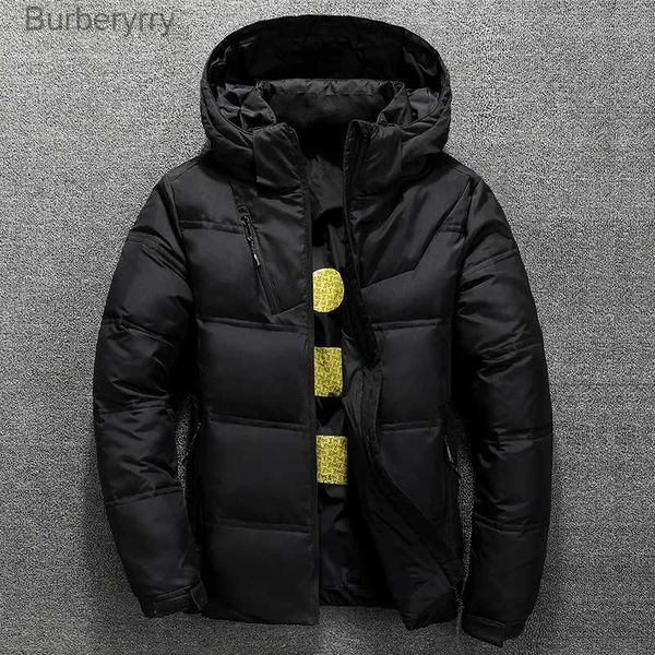 Herren-Daunenparkas, neue weiße Ente, Daunenjacke, Herren, Winter, warm, einfarbig, mit Kapuze, Daunenmäntel, dicker Entenparka, hochwertiger Winter-Außenmantel, L231014