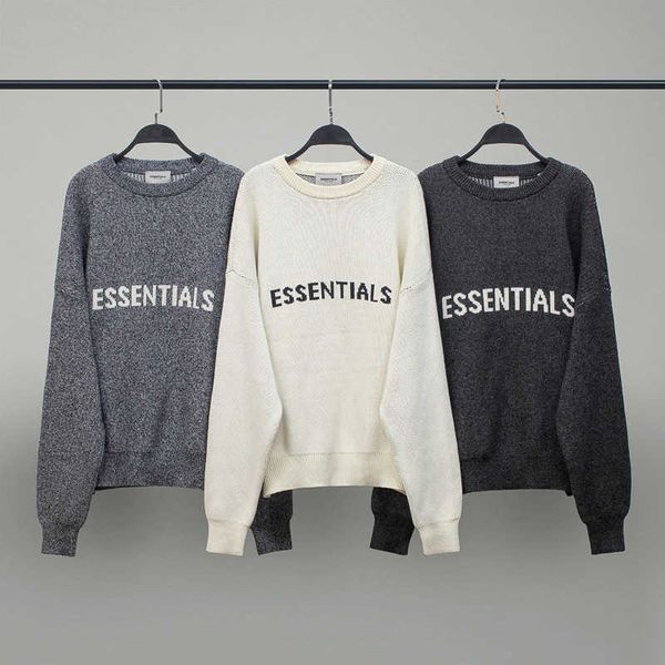 Nebbia Orso di Dio Essentials Girocollo Pullover Maglione sciolto Maglietta da uomo Lazy Wind Wear Out