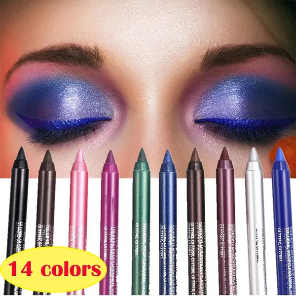 Eye Shadow 14-Farben-Eyeliner-Stift, schwarz, weiß, grün, blau, wasserfest, schnell trocknend, nicht blühend, Kosmetikwerkzeug 231013