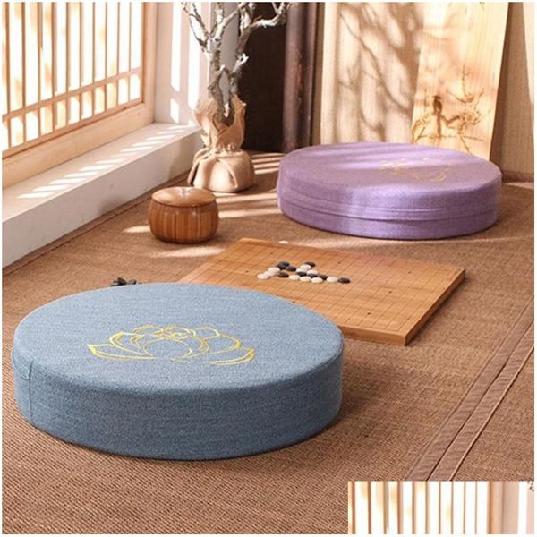 Almofada / Travesseiro Decorativo 1 Pc 40 6cm Yoga Meditar Almofada Redondo Tatami Mat Daze Meditação Adoração Buddha Pad Removível e Washabl Dhrvj