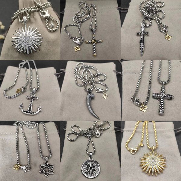 DY Collana di moda Designer di lusso Alta qualità Squisita Premium Collana con croce Collana di girasole Ciondolo con ancora Ciondolo in corno Elegante regalo di nozze per gli amanti