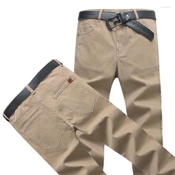 Erkekler Pantolon Marka Sonbahar Kış Moda 2023 İnce Düz Erkekler Sıradan Saf Pamuklu Adam Pantolon Artı Boyut 40 42 44