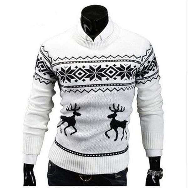 Veados suéteres de natal para homem o pescoço casual pulôver masculino camisola masculino jumper malhas sueter fino topo inverno sweters t20040283n