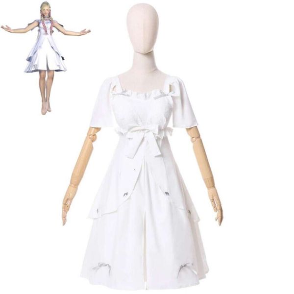 Juego de Cosplay Final Fantasy Xiv A Realm Reborn Ryne Minfilia disfraz de Cosplay Anime vestido de bruja blanco puro traje de fiesta de Carnaval de Halloween