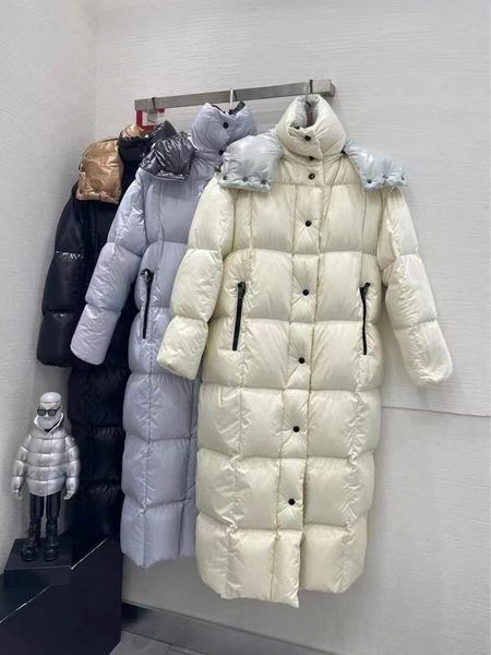 Piumino da donna Piumino progettato da uomo donna monclairs Piumino con cerniera Capispalla invernale addensato Cappotto lungo con cappuccio caldo Un cappotto di marca di lusso antivento