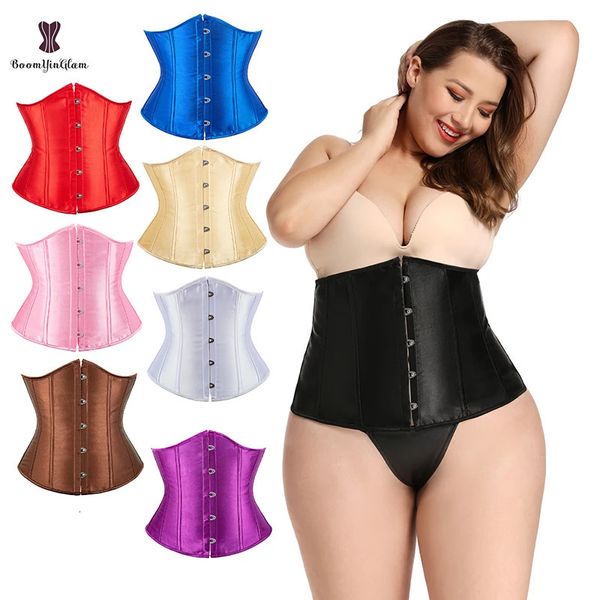 Cintura barriga shaper alta qualidade metal busk clipes atacado underbust cintura espartilho emagrecimento cinchers laço bondage espartilhos de cetim 28335 231013