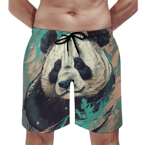 Pantaloncini da uomo Summer Board Panda Sports Gouache Cartoon Design Pantaloni corti Simpatico costume da bagno ad asciugatura rapida Taglie forti