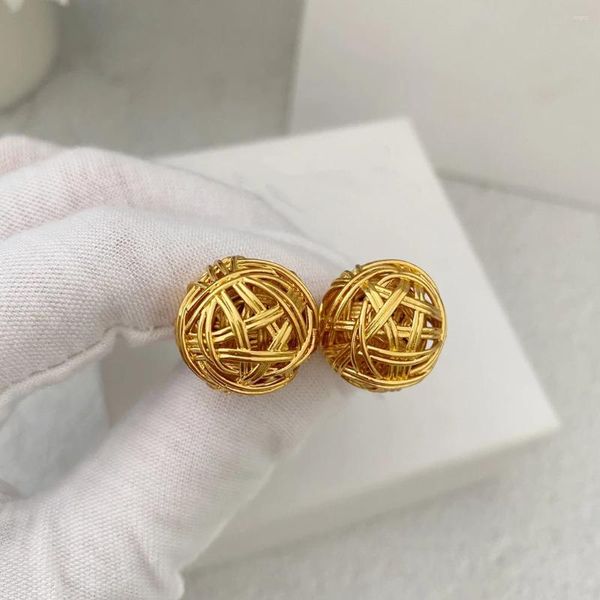 Brincos pendurados designer de moda tricô lã bola 24k chapeamento de ouro feminino qualidade superior jóias de luxo tendência 2023