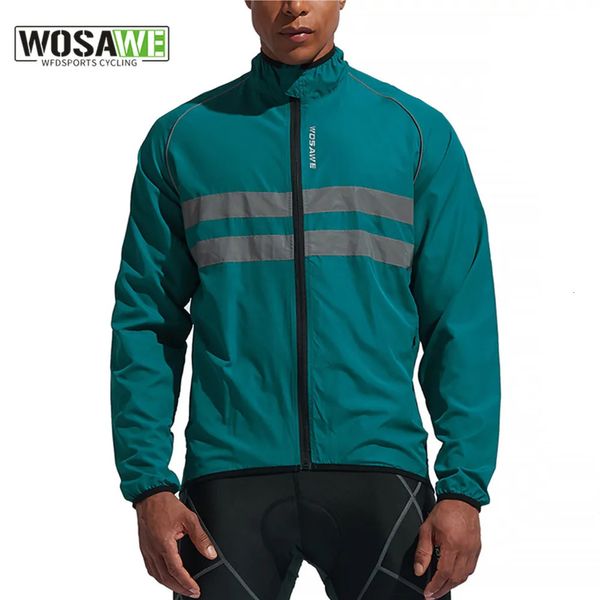 Chaquetas de ciclismo WOSAWE Chaqueta de ciclismo Hombre A prueba de viento Impermeable Reflectante Ultraligero MTB Bicicleta de montaña Chaquetas de viento Ciclismo Bicicleta Cortavientos 231013