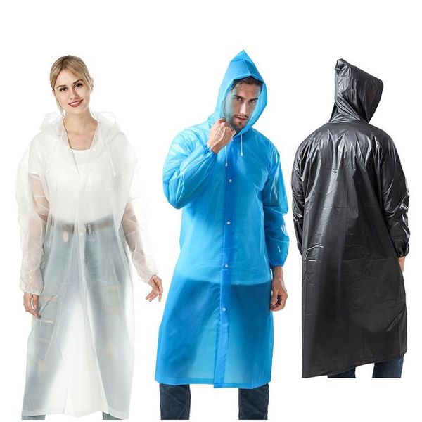 Raincoats Reutilizável Eva Eco-Friendly Raincoat Espessado Impermeável Rain Coat Não Descartável Ao Ar Livre Cam Rainwear Terno Drop D Homefavor DHSZ6