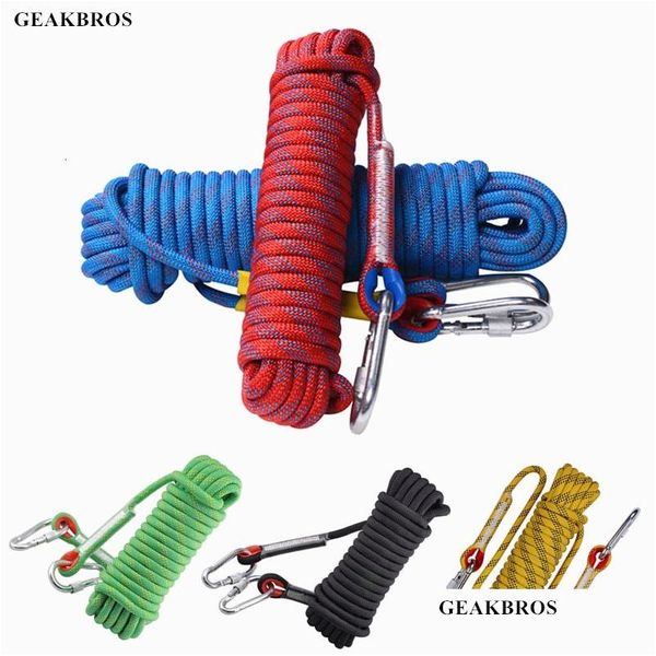 Climbing Ropes Climbing Ropes 10M 20M 30M Rock Rope 10Mm Tree Wall Hiking Equipment Gear Outdoor Survival Fire Escape Safety Carabiner Dh9Ze