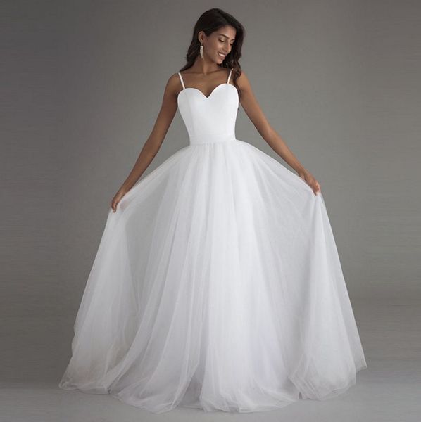 cinturino A Line Abito da sposa per la sposa principessa raso semplice Sweetheart Abiti da sposa 2023 boho abiti da sposa firmati Plus Size Wed Abito da sposa giardino vestido de novia