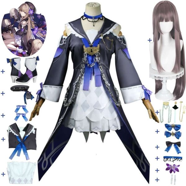 Cosplay Spiel Honkai Star Rail Herta Cosplay Kostüm Perücke Schuhe Anime Die Blaue Raumstation Sexy Frau Uniform Halloween Rolle Spielen anzug