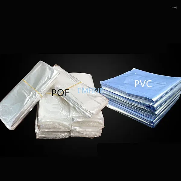 Confezione regalo 100 pezzi sacchetto termoretraibile trasparente blu antipolvere pellicola sigillante antiossidante sacchetti di stoccaggio in PVC o POF per scarpe sapone