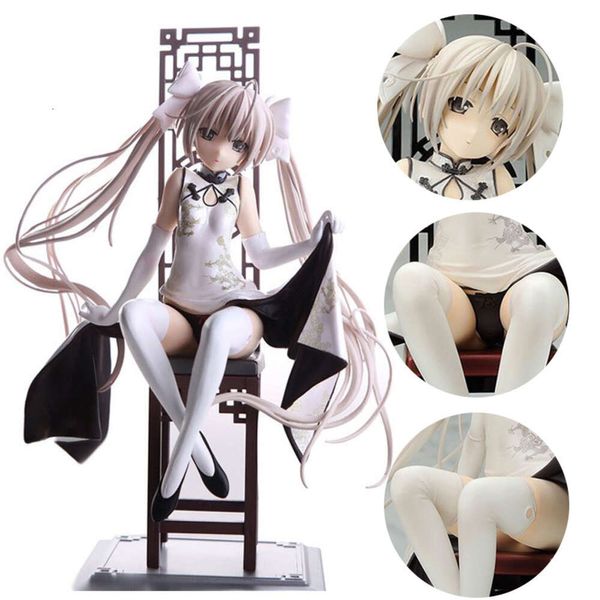 Costumi mascotte 22 cm Figura anime Yosuga No Sora Kasugano Sora Cheongsam Sedile Ragazza Doppia coda di cavallo Arco Modello di bambola Materiale in PVC Regalo per bambini