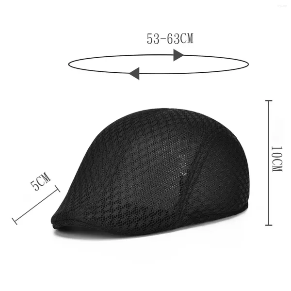 Berets Men's Mesh Flat Cap Sboy Beret Golf Caps Duckbill Hat para pesca ao ar livre camping