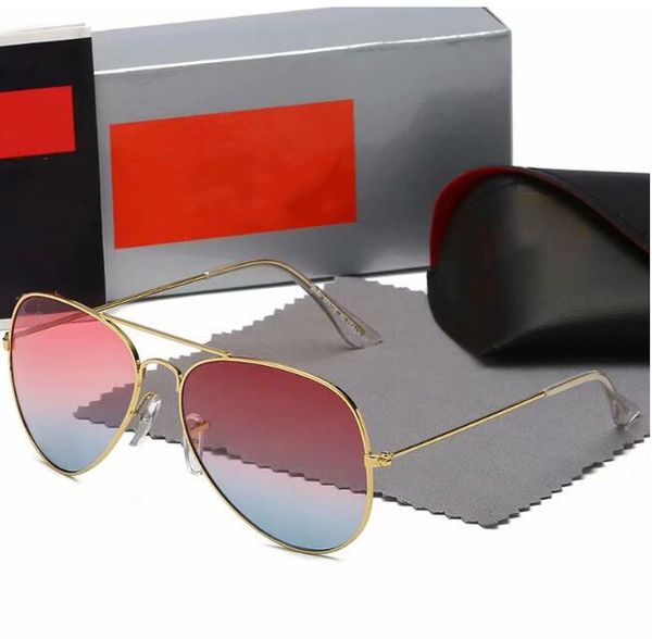 Lüks marka ışını güneş gözlüğü Klasik tasarımcı kadın kutuplaşmış gözlükler erkekler kadın pilot ışın güneş gözlüğü UV400 gözlük sunnileri metal çerçeve polaroid lens