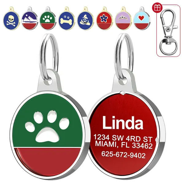 Hundemarke Metall ID personalisierte Hunde Namensschilder individuell gravierte Anti-Verlust-Namensschild für kleine mittelgroße Katzen Haustierzubehör