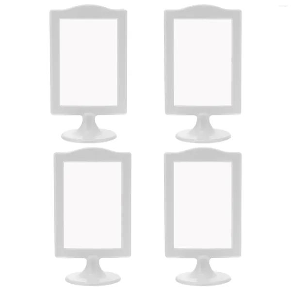 Frames 4 Stück Schilderhalter, Tischplatte, Po-Rahmen, Tischplatte, Bild, Desktop-Display, stehend, weißer Kunststoff, 5 x 7
