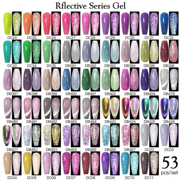 Kit per nail art Mtssii 24 Set di smalti gel da 60 pezzi 300 colori Glitter semipermanenti Soak Off Lampada UV Manicure con base opaca Top Coat 231013