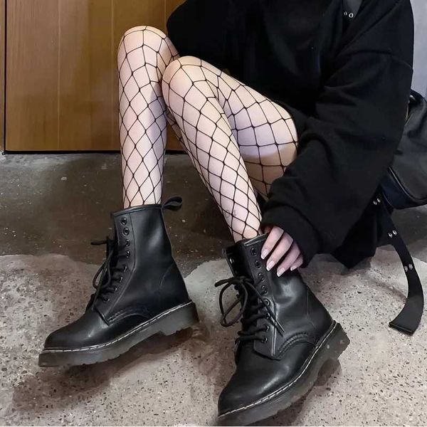 Meias de moda sexy meias de fishnet de renda de calça de meia -calça de joelho alto