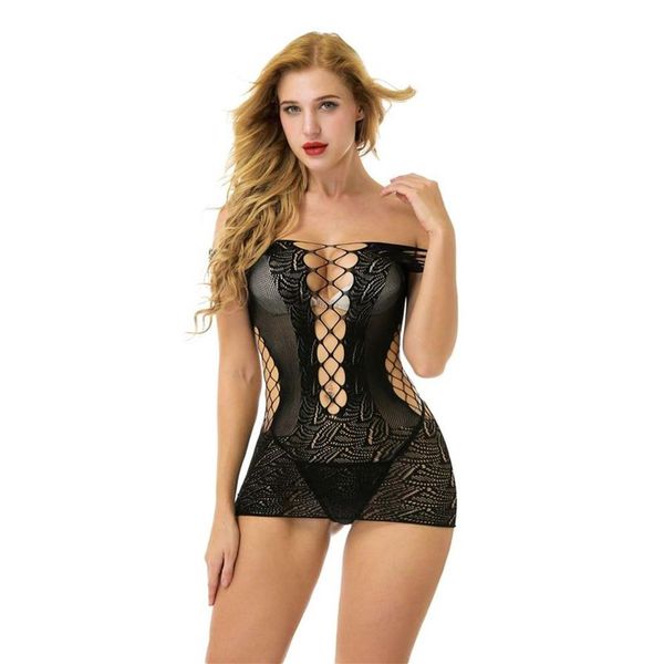 Gonna donna Lingerie Set Biancheria intima sexy Reggicalze Natica Jacquard Uniforme allettante Camicia da notte Pigiami da notte Set3032