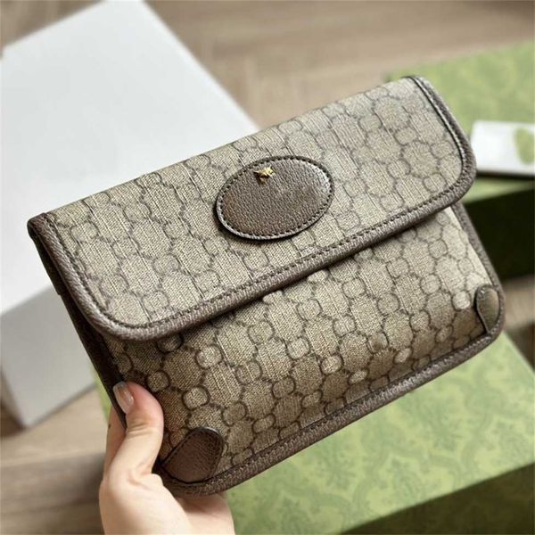 Head Bag Womens 2023 New Coated Old Flower Combination Leather Waist Washing Water Standard Room Cover Small Square Chest model 5598