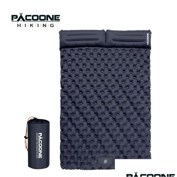 Outdoor-Pads Outdoor-Pads Pacoone Cam Doppelte aufblasbare Matratze Breite Slee Pad Tralight Klappbettmatte Auto Reisen Sport im Freien Cam Dhipt