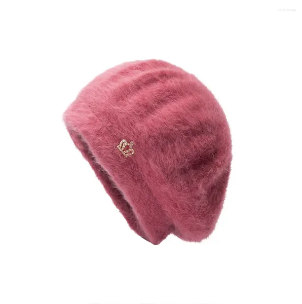 Berets Männer Frauen Winter Design Krone Solide Gehörschutz Slouchy Hut Hart