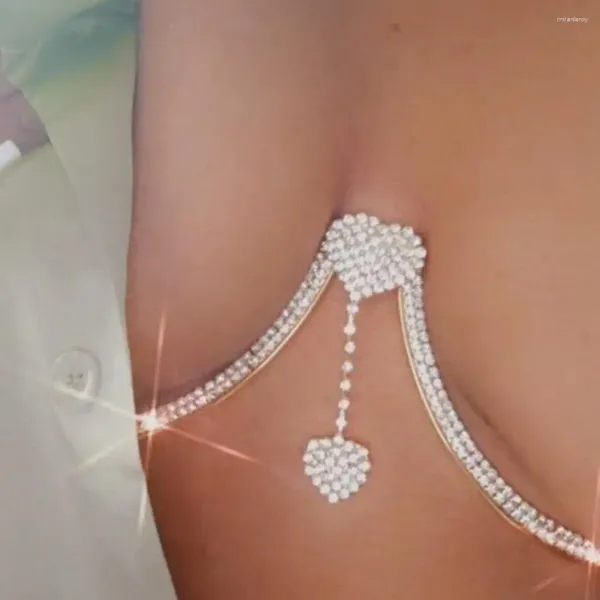 Ожерелья с подвесками, красивая цепочка для тела, изысканные сексуальные универсальные бюстгальтеры с двойным сердцем