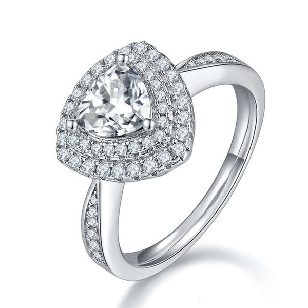 Klassische Mode 2023 One Ct Moissanit Diamant Ring für Frauen 925 Sterling Silber Ins Stil Luxus Liebesring mit einem hohen Sinn Thanksgiving Valentinstag