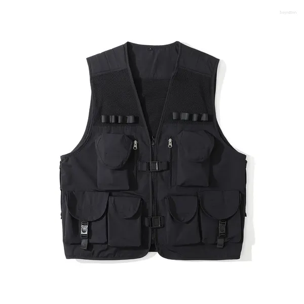 Gilet da uomo Giacca Gilet senza maniche Marchio marea Tattico funzionale impilato attraverso il tiro Hip Hop Multi