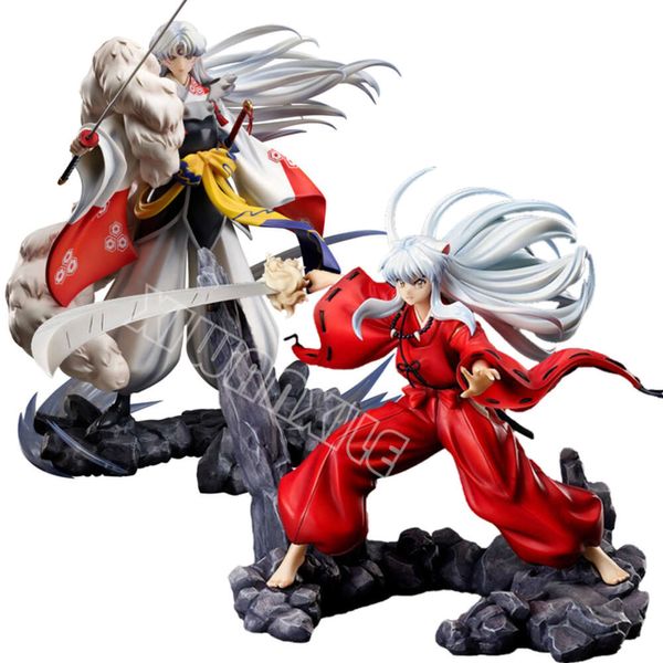 Giocattoli con le dita 20 cm Inuyasha Sesshomaru Anime Figura Finale Inuyasha Kagome Kikyo Action Figure Noodle Stopper Sesshomaru Figura Modello Giocattoli della bambola