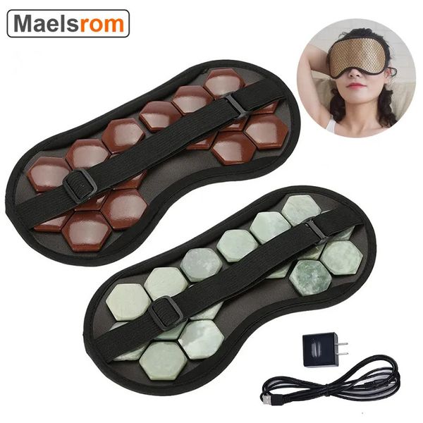 Máscaras de sono elétrica máscara de olho turmalina cuidados massageador jade pedra massagem terapia térmica germânio infravermelho relaxamento instrumento de saúde 231013