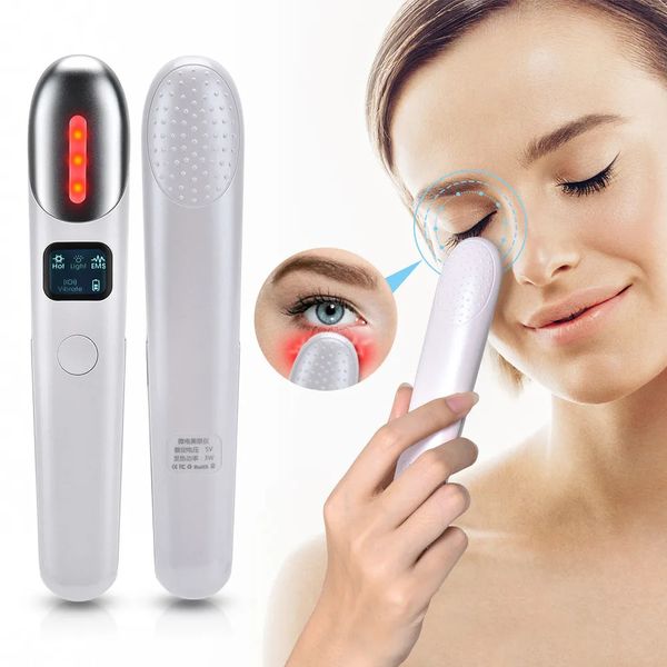 Dispositivos de cuidados faciais EMS Instrumento de massagem ocular Vibrador LED P em Terapia Olhos Dispositivo de beleza Compressa Microcorrente Anti Rugas Círculo Escuro 231013