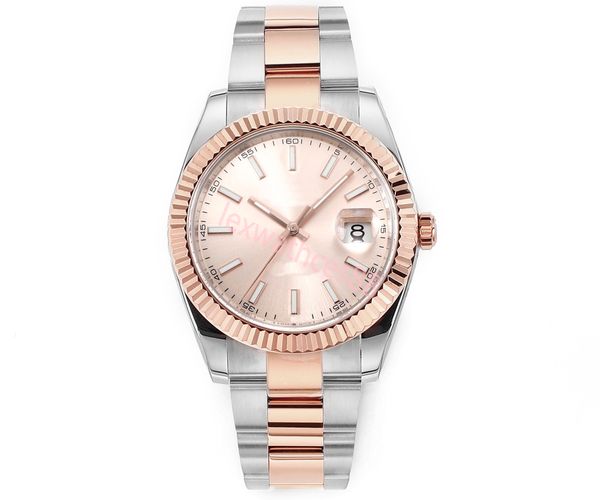 Relógios de luxo de alta qualidade data apenas relógio automático mulheres designer mens relógio orologio rosa 41mm ouro clássico relógios de pulso atacado rlx relógios