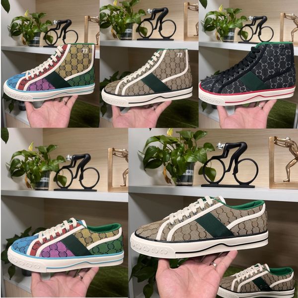 Designers 1977 tênis tênis Luxurys sapatos bege azul jacquard jeanim sapatos femininos craqueiro sola bordada vintage casual