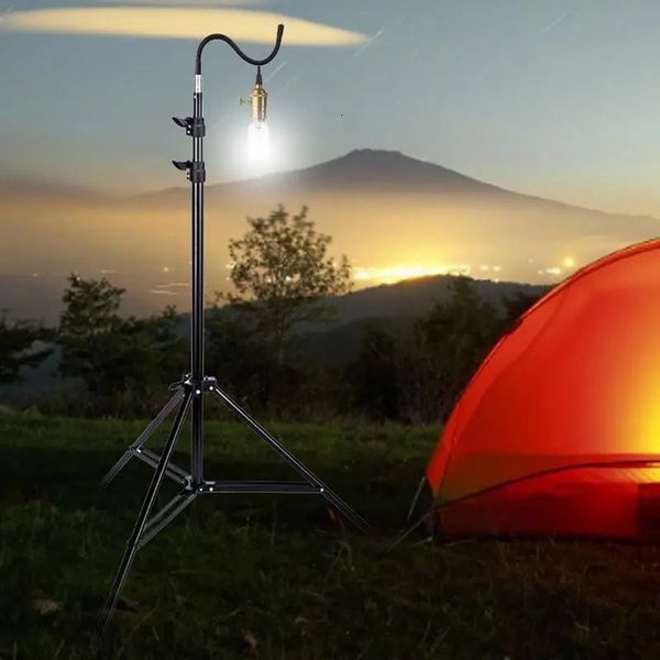 Taşınabilir Fenerler 2m Işık Stand Katlama Teleskoping Tripod Ayarlanabilir Hafif Alüminyum Zemin Lamba Tutucu Tripod Açık Kamp Aksesuarları 231013