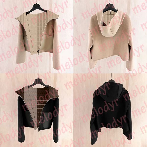 Outono inverno casacos de lã carta completa impressão cardigan moda designer hoodies mistura de lã estilo curto jaqueta dois tamanhos wear