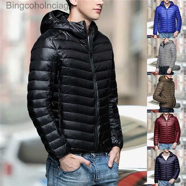 Coletes masculinos Jodimitty Homens Outono Inverno Moda Curto Puffer Jaquetas 2023 Nova Chegada Ultraleve Casaco Portátil Empacotável Down JacketL231014