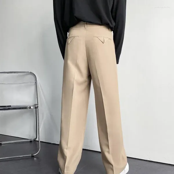 Pantalons pour hommes 2023 printemps jambe large pour hommes coréen streetwear mode lâche droite taille haute couleur unie pantalon décontracté