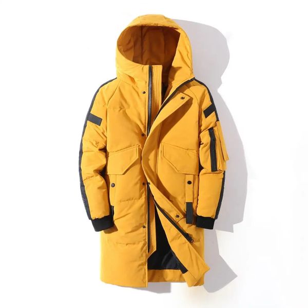Homens para baixo parkas adolescentes jaqueta de inverno elegante casaco masculino grosso quente homem roupas marca vestuário parka 231013