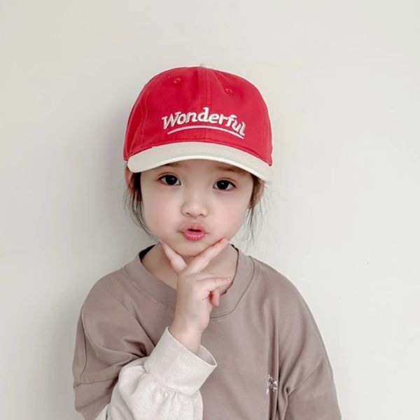 Caps Hüte Koreanische Kinder Baseball 2023 Baumwolle Gestickte Brief Jungen Mädchen Kinder Papa Kappe 39 Y Sommer Sonnenhut 231013