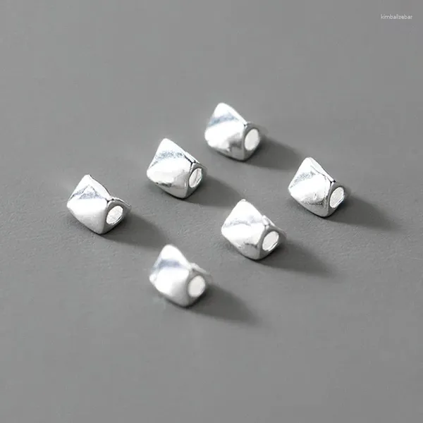 Lose Edelsteine, 5 Stück/Lot, 925er-Sterlingsilber, unregelmäßige gedrehte Perlen, 3,5 x 3 mm, S925, handgefertigt, kleine Abstandshalter, DIY-Schmuckherstellung