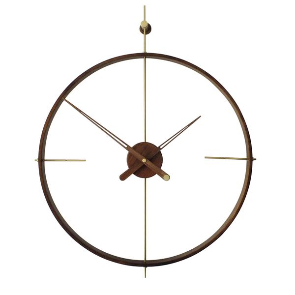 Orologio da parete spagnolo moderno e minimalista nordico Personalità della moda Soggiorno Sala da pranzo Parete di fondo TV Orologio con struttura in legno massello