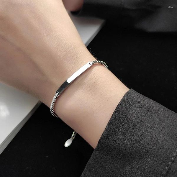 Link Armbänder Silber Farbe Armband INS Mode Paare Zubehör Einfache Charme Spleißen Kette Glänzend Geometrische Party Schmuck